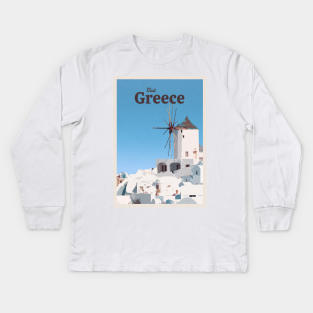 Visit Greece Kids Long Sleeve T-Shirt